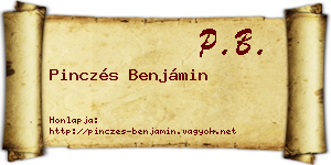 Pinczés Benjámin névjegykártya